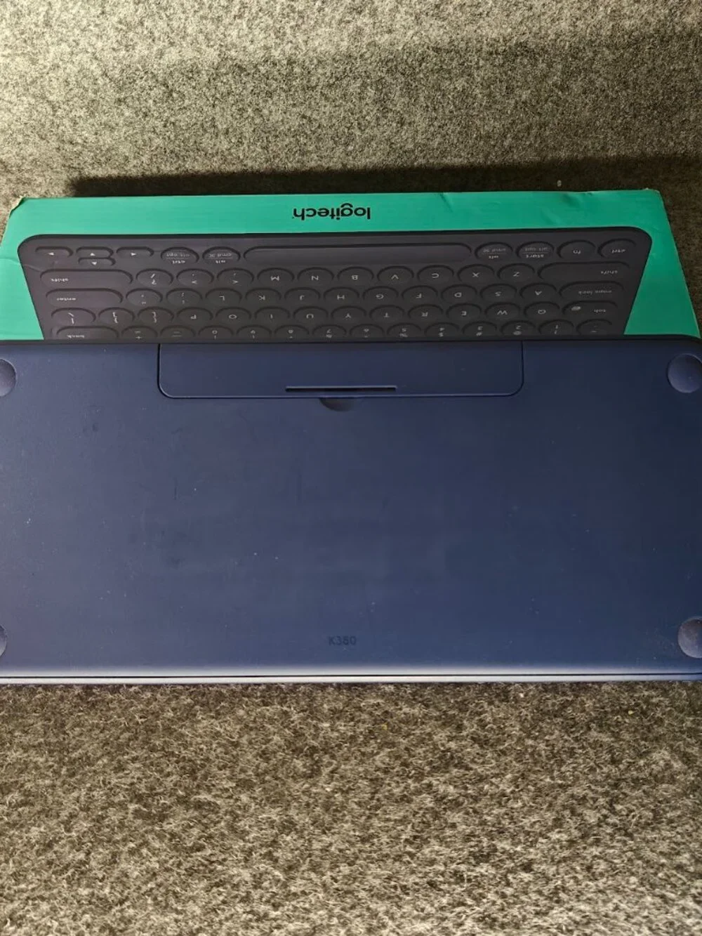 Logitech K380 Bluetooth Keyboard Dark Blue Multi‑Device Preowned w/ Box